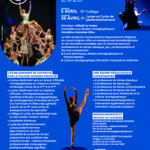 CONSERVATOIRE  D’AVIGNON AUDITION PÔLE DANSE 2025