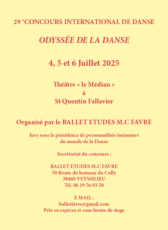 CONCOURS ODYSSÉE DE LA DANSE